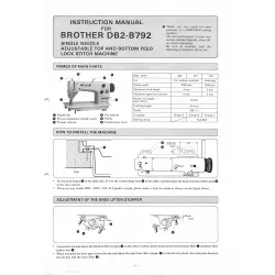 Manual instructiuni utilizare pentru masina industriala de cusut Brother DB2-B792