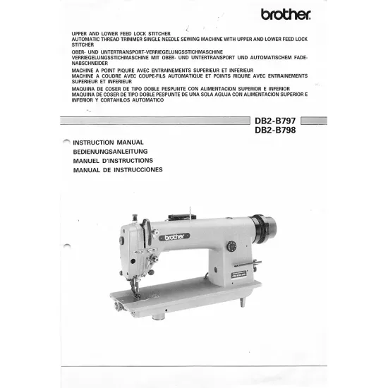 Manual instructiuni utilizare pentru masina industriala de cusut Brother DB2-B797