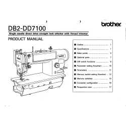 Manual specificatii tehnice pentru masina industriala de cusut Brother DB2-DD7100