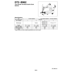 Manual specificatii tehnice pentru masina industriala de cusut Brother DT2-B962