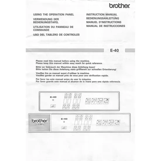 Manual instructiuni utilizare pentru masina industriala de cusut Brother E-40