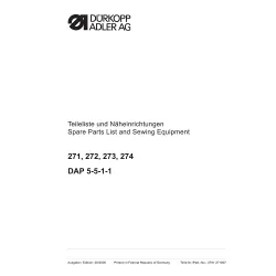 Manual tehnic pentru masina de cusut industriala Durkopp 271