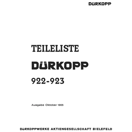 Manual tehnic pentru masina de cusut industriala Durkopp 922