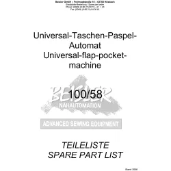 Manual tehnic pentru masina industriala de cusut buzunare cu clapa Durkopp Adler 100-58