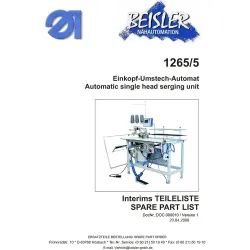 Manual tehnic pentru masina de cusut industriala Durkopp Adler 1265-5