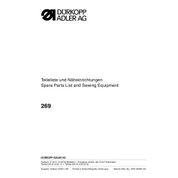 Manual tehnic pentru masina de cusut industriala Durkopp Adler 269