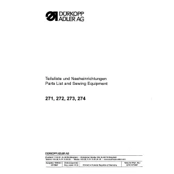 Manual tehnic pentru masina de cusut industriala Durkopp Adler 271