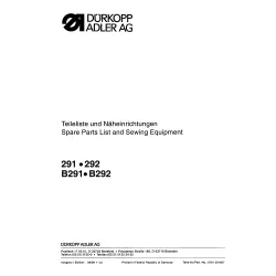 Manual tehnic pentru masina de cusut industriala Durkopp Adler B291