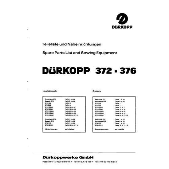 Manual tehnic pentru masina de cusut industriala Durkopp Adler 376