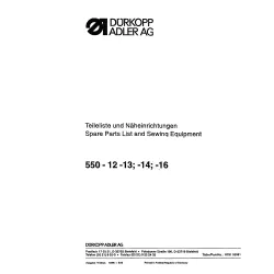 Manual tehnic pentru masina de cusut industriala Durkopp Adler 550-12