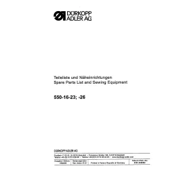 Manual tehnic pentru masina de cusut industriala Durkopp Adler 550-16-23