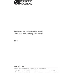 Manual tehnic pentru masina de cusut industriala Durkopp Adler 567