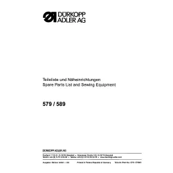 Manual tehnic pentru masina de cusut industriala Durkopp Adler 579
