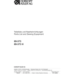 Manual tehnic pentru masina de cusut industriala Durkopp Adler 69-373