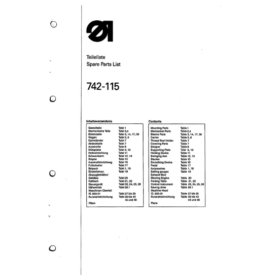 Manual tehnic pentru masina de cusut industriala Durkopp Adler 742-115