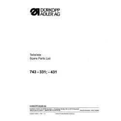 Manual tehnic pentru masina de cusut industriala Durkopp Adler 743-331