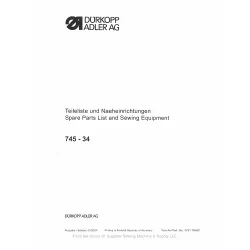 Manual tehnic pentru masina de cusut industriala Durkopp Adler 745-34