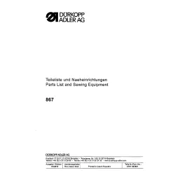 Manual tehnic pentru masina de cusut industriala Durkopp Adler 867