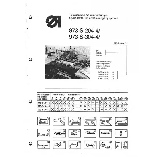 Manual tehnic pentru masina de cusut industriala Durkopp Adler 973-S-204-04