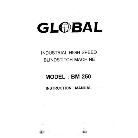 Manual tehnic pentru masina de cusut industriala Global BM 250