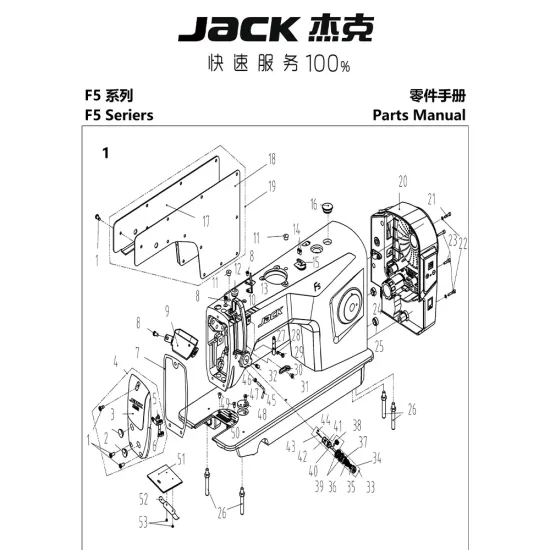 Manual tehnic pentru masina de cusut industriala Jack F5