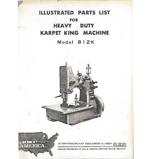 Manual tehnic pentru masina de cusut industriala Juki 812K