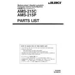 Manual tehnic pentru masina de cusut industriala Juki AMS-215C