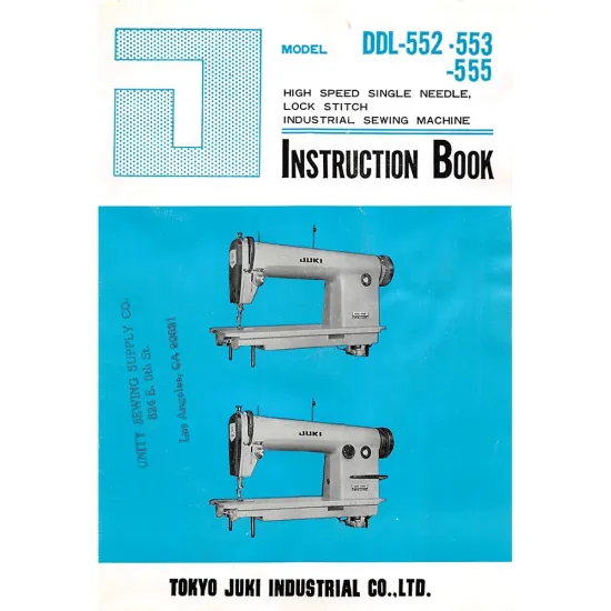 Manual instructiuni utilizare pentru masina de cusut industriala Juki DDL-555