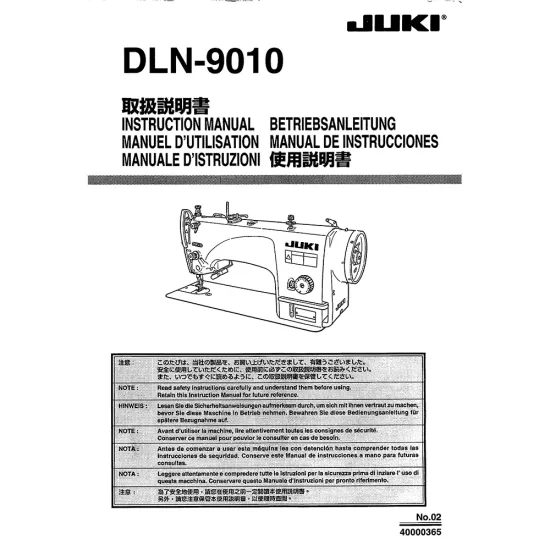 Manual instructiuni utilizare pentru masina de cusut industriala Juki DLN-9010