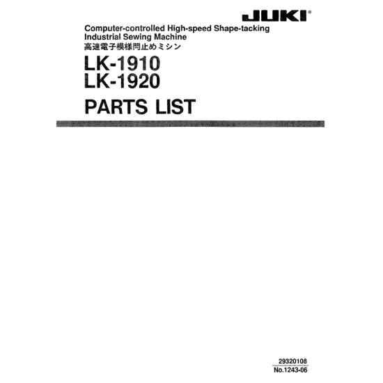 Manual tehnic pentru masina industriala de cusut cheita Juki LK-1920