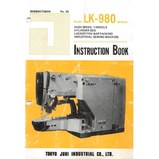 Manual instructiuni utilizare pentru masina industriala de cusut cheita Juki LK-980