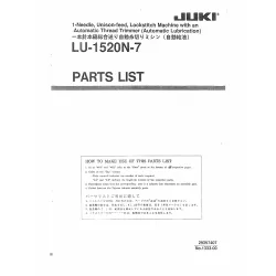 Manual tehnic pentru masina de cusut industriala Juki LU-1520N-7