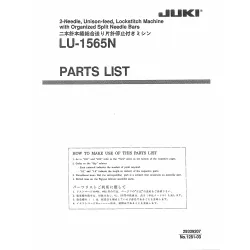Manual tehnic pentru masina de cusut industriala Juki LU-1565N
