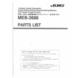 Manual tehnic pentru masina industriala de cusut butoniere Juki MEB-2688