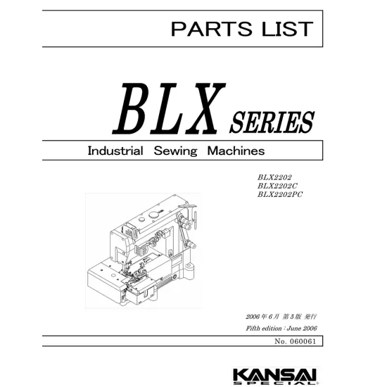 Manual tehnic pentru masina industriala de cusut acoperire Kansai Special BLX2202