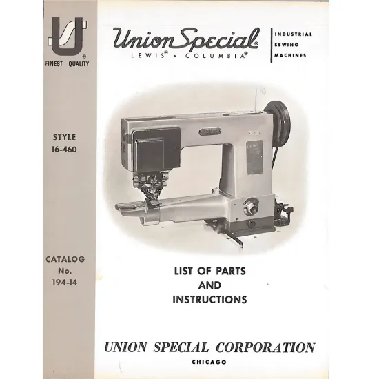 Manual tehnic pentru masina de cusut industriala Lewis 16-460