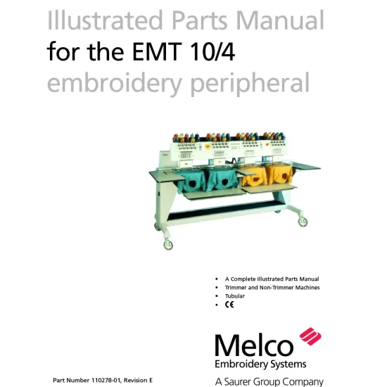 Manual tehnic pentru masina de brodat Melco EMT 10-4T