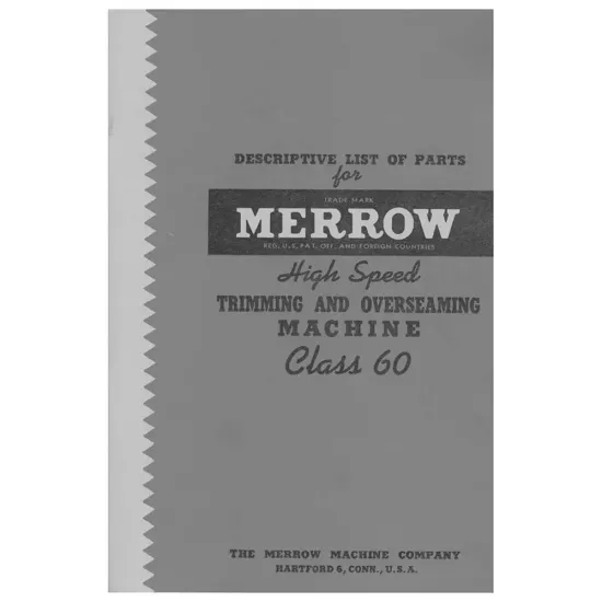 Manual tehnic pentru masina de cusut industriala Merrow 60