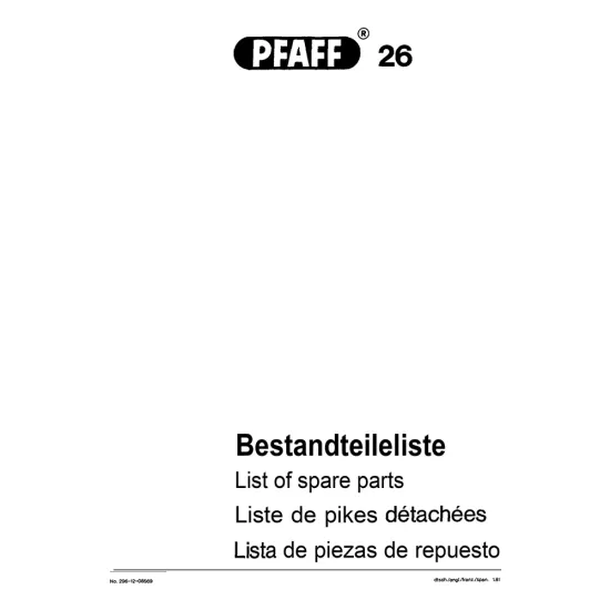 Manual tehnic pentru masina de cusut industriala Pfaff 26