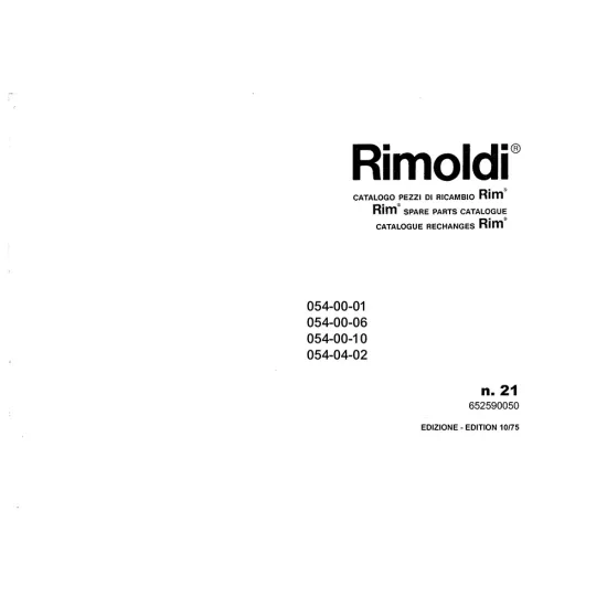 Manual tehnic pentru masina de cusut industriala Rimoldi 054-00-06