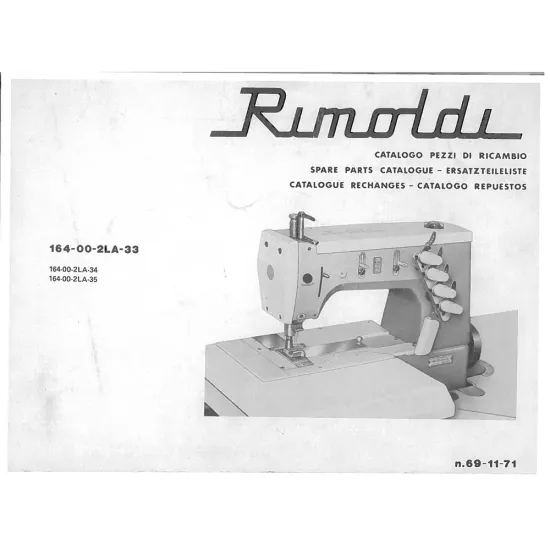 Manual tehnic pentru masina industriala de cusut tip acoperire Rimoldi 164-00-2LA-35