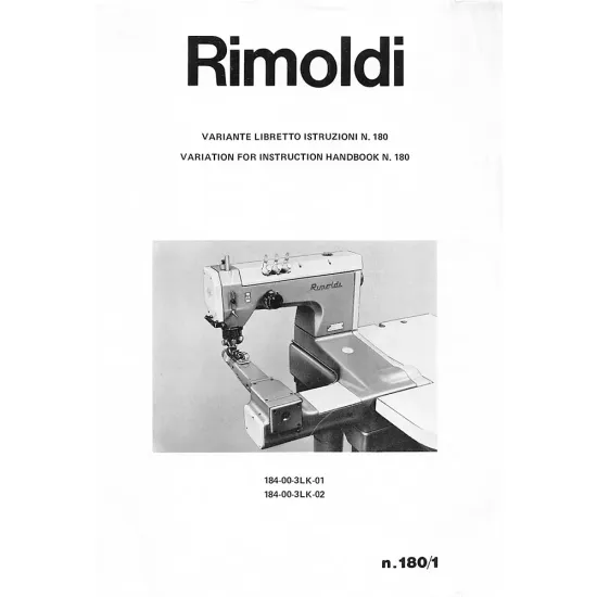 Manual instructiuni utilizare pentru masina industriala de cusut tip acoperire Rimoldi 180