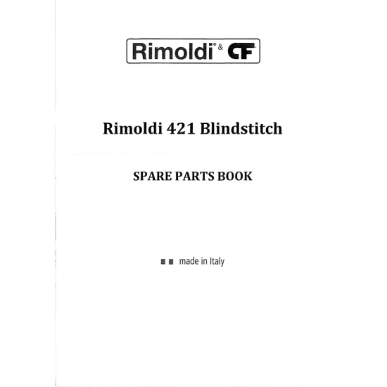 Manual tehnic pentru masina de cusut industriala Rimoldi 421