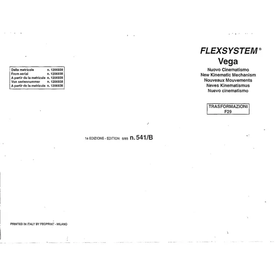 Manual tehnic pentru masina industriala de surfilat Rimoldi F29 Vega Flexsystem