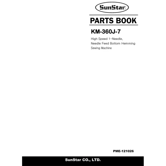 Manual tehnic pentru masina de cusut industriala SunStar KM-360J-7