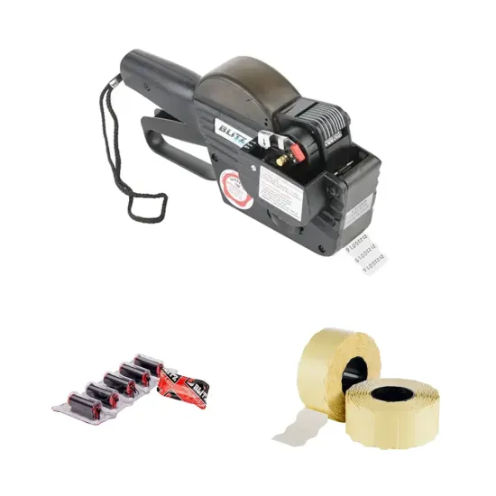 Pachet 1 Marcator de span secvential, Blitztex 2644 + 39 Role etichete autoadezive, colturi rotunjite, albe, 26×12 + 5 Rulou tusat