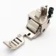 Piciorus presor reglabil cu rotita dintata de metal si role mici pe talpa pentru aplicat banda cu dispozitiv A10, pentru masini industriale de cusut simple cu 1 ac, latime tiv 3/16" (5mm)
