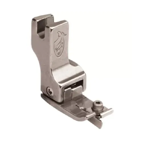 Piciorus compensator dreapta cu ghidaj reglabil pentru betelia pantalonilor, cusatura ascunsa, pentru masini industriale simple cu 1 ac