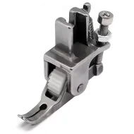 Piciorus presor reglabil cu rola de teflon dintata pentru fermoar, pentru masini industriale de cusut simple cu 1 ac