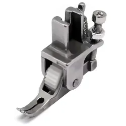 Piciorus presor reglabil cu rola de teflon dintata pentru fermoar, pentru masini industriale de cusut simple cu 1 ac